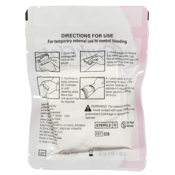 QUIKCLOT BLEEDING CONTROL Z-FOLD DRESSING