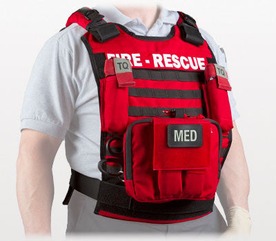 Rescue Task Force Tactical Vest Kit with Level lll Soft Body Armor, Red