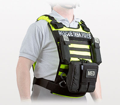 Rescue Task Force Tactical Vest Kit with Level lll Soft Body Armor, Yellow