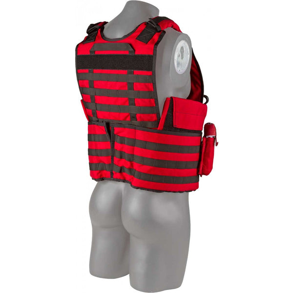 Rescue Task Force Tactical Vest Kit with Level III Soft Body Armor, Side Armor, Red