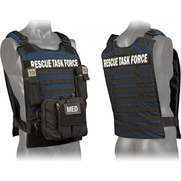 Rescue Task Force Tactical Vest Kit with Level lll Soft Body Armor, Blue