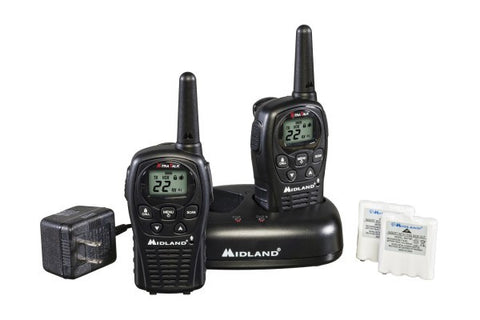 Midland® Up to 24 Mile, GMRS Two-Way Radios With Batteries, Charger, and AC Adapter