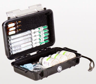 Armadillo Medication Storage Case, Black/Black