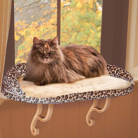 K&H Deluxe Kitty Sill With Bolster, Leopard