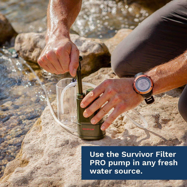 Survivor Filter PRO Portable Water Filter Pump with an Extra Set of Filters