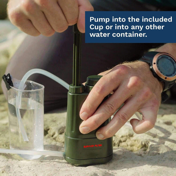 Survivor Filter PRO Portable Water Filter Pump with an Extra Set of Filters