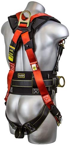 Seraph Combo Fall Protection Full Body Safety Harness with Back Support, 6' Shock-Absorbing Lanyard, OSHA ANSI