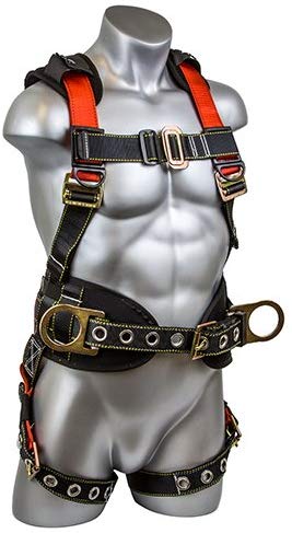 Seraph Combo Fall Protection Full Body Safety Harness with Back Support, 6' Shock-Absorbing Lanyard, OSHA ANSI