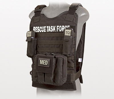 Rescue Task Force Tactical Vest Kit with Level lll Soft Body Armor, Black