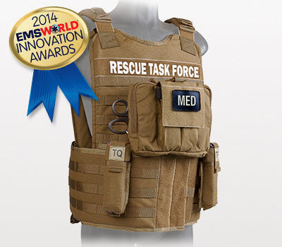 Rescue Task Force Tactical Vest Kit with Level III Soft Body Armor, Side Armor, Coyote Tan