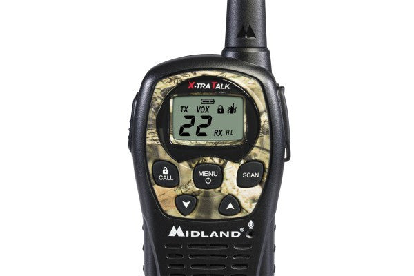 Midland® Up to 24 Mile, Camouflage, Two-Way, Weather/GMRS Radios With Batteries, Charger, and AC Adapter