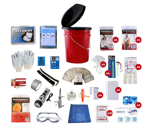 4 Person Deluxe Survival Kit and Bucket