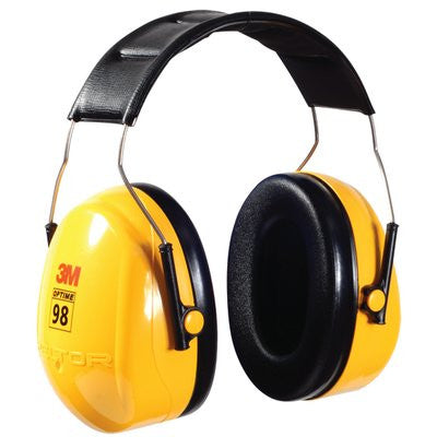 3M Peltor Optime 98 Over-the-Head Earmuffs H9A, 25 dB NRR, Case/10
